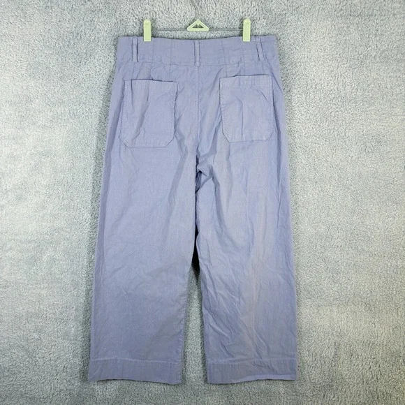 Maeve The Colette Cropped Wide Leg Pants Size 34 Lilac Lavender Linen Blend - Picture 9 of 9